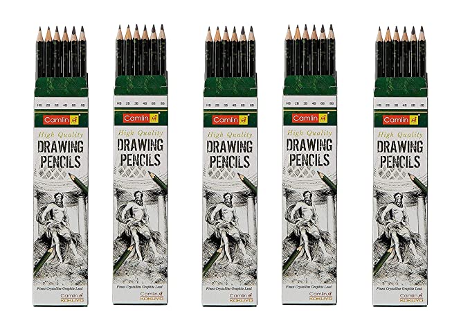 Camlin Drawing Pencils- Pack of 10 Pencils, 5B