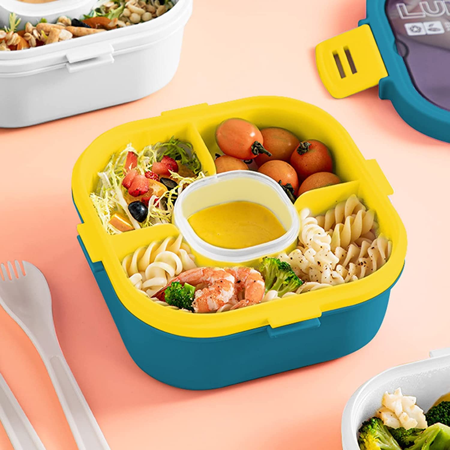 1pc Bento Box Adult Lunch Box, All-in-One Lunch Containers with Removable  Compartments, 3 Layers Stackable Bento Lunch Box Leak Proof, Microwave  Safe,Back To School Stuff