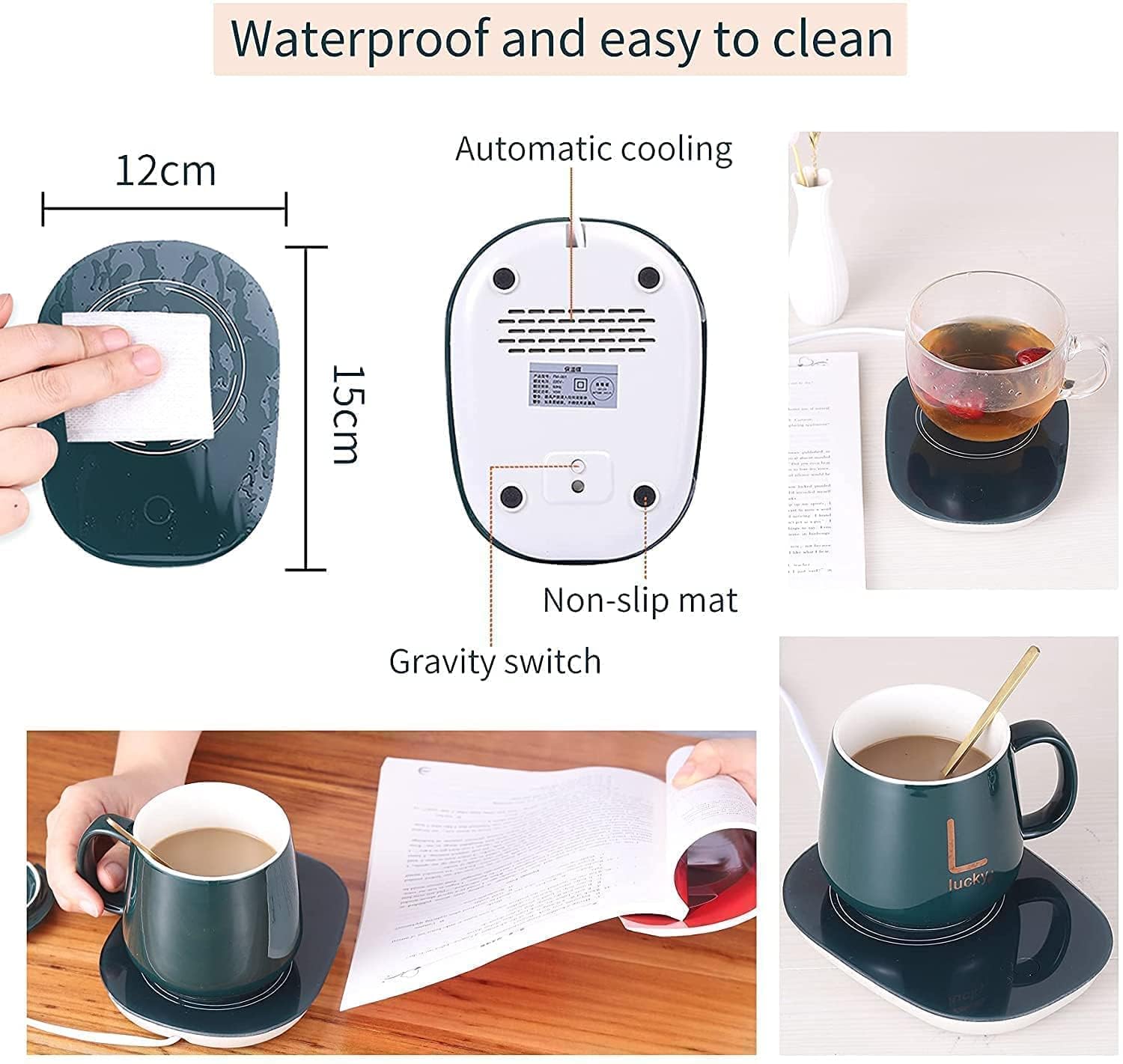 Cup Mug Warmer Coffee Tea Milk Water Heater Pad Auto Shut Off For